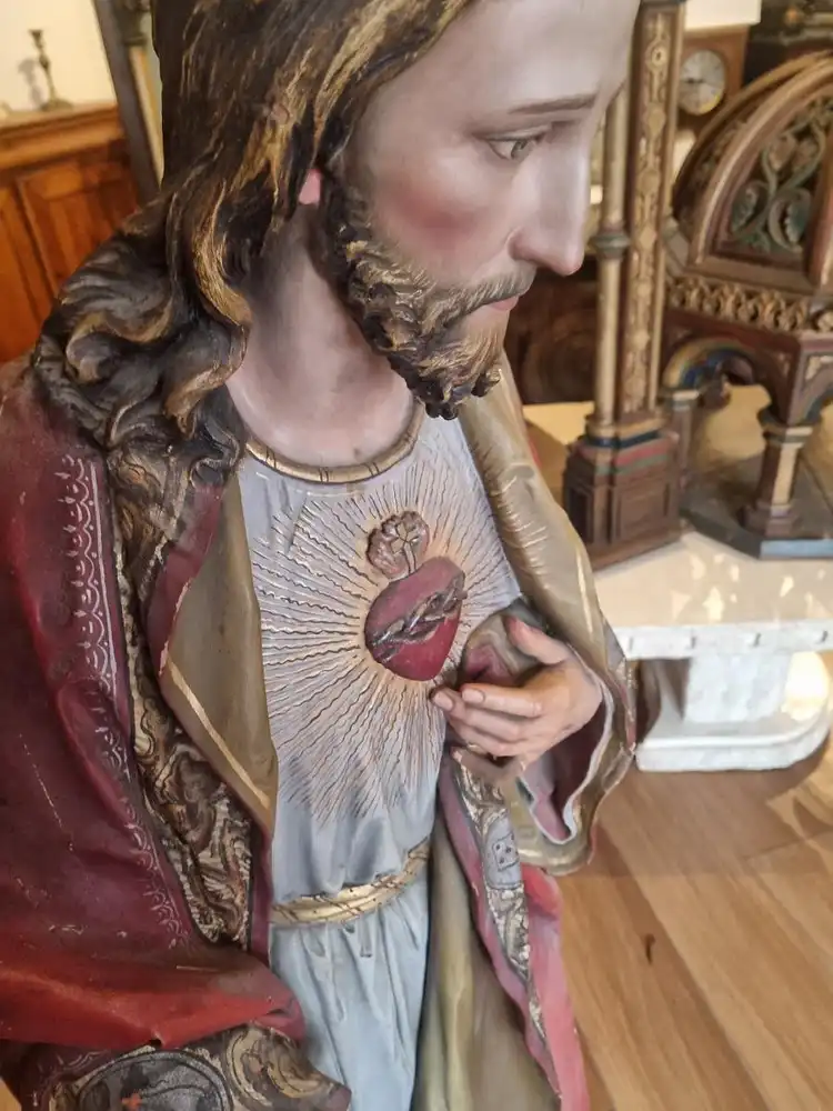 Jesus Christus, Holz Skulptur aus dem 19. Jahrhundert  2