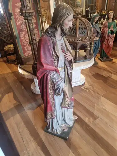 Jesus Christus, Holz Skulptur aus dem 19. Jahrhundert 