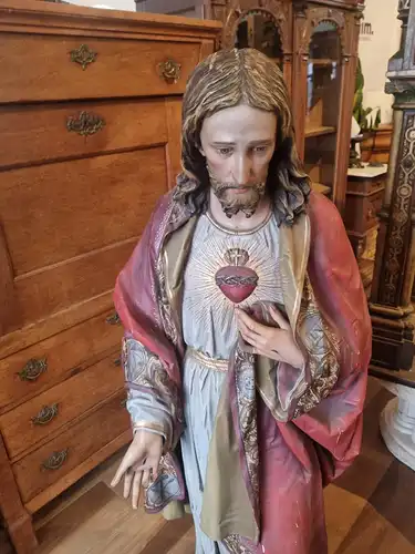 Jesus Christus, Holz Skulptur aus dem 19. Jahrhundert 