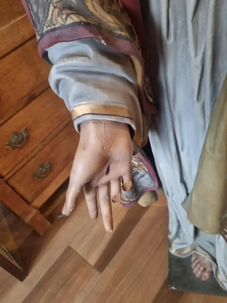 Jesus Christus, Holz Skulptur aus dem 19. Jahrhundert  7