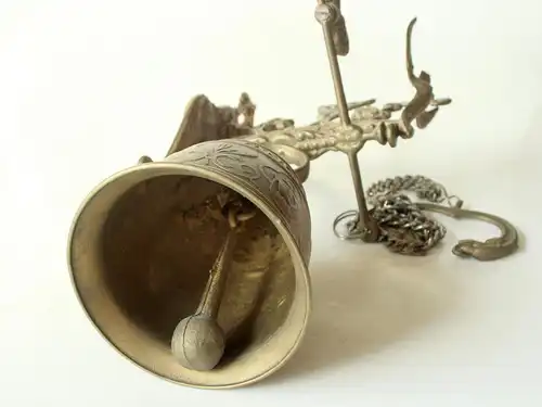Große schwere Glocke Messing mit Aufhängung Ladenglocke laut Verkaufsglocke Rezeption Gebet Messingglocke German bell solid brass