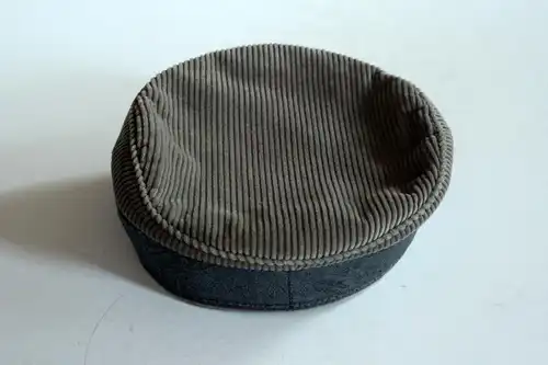 Prinz Heinrich Mütze Seglermütze Herrenmütze grau/braun, sailors cap, vintage aus den 1970ern