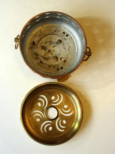 Dekoratives Stövchen Messing Kupfer Metall, Teewärmer, Vintage 