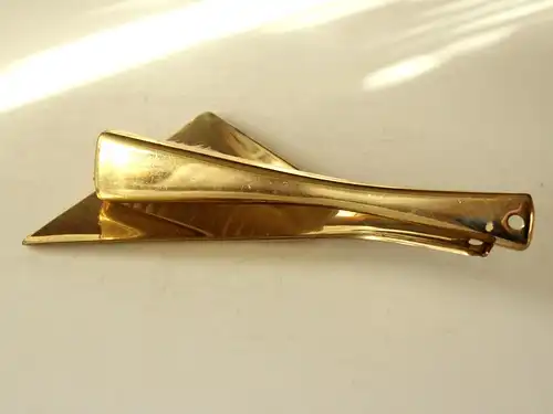 Tischkehrset Vintage 2 teilig mid century 1950er 1960er Krümmelbürste Tischkehrer messingfarbig Metall table broom cleaner West Germany