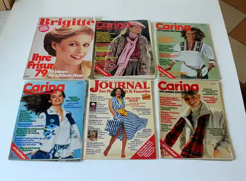 6 Modezeitschriften als Set - 1978/79: Brigitte
Carina
Journal. 