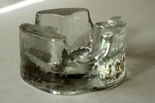 Stövchen schweres Glas Eisglas Teewärmer Teelichthalter, Vintage