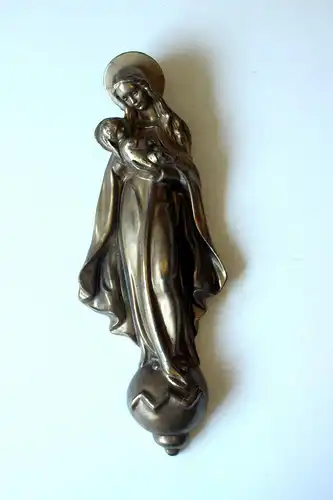 Maria Mutter Gottes mit Kind Madonnenfigur aus Messing, Vintage aus den 1950ern