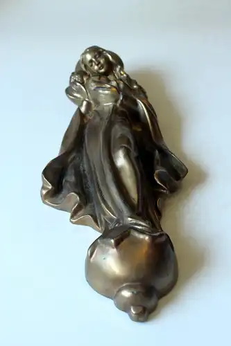 Maria Mutter Gottes mit Kind Madonnenfigur aus Messing, Vintage aus den 1950ern