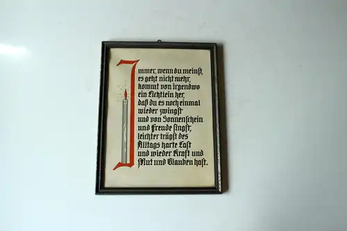 Wandbild mit Spruch aus den 1950ern, Spruchbild zum Aufhängen, Vintage