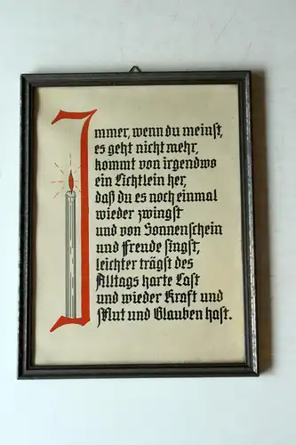 Wandbild mit Spruch aus den 1950ern, Spruchbild zum Aufhängen, Vintage