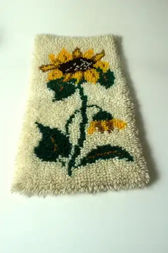 Handgeknüpfter Wandteppich - Tischläufer - kleiner Teppich - Wolle - Läufer - Vintage aus den 1970ern