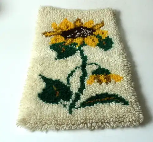 Handgeknüpfter Wandteppich - Tischläufer - kleiner Teppich - Wolle - Läufer - Vintage aus den 1970ern