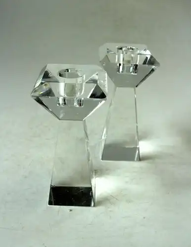 2 Design Kerzenhalter aus Bleikristall Kristallglas - Vintage aus den 1980ern