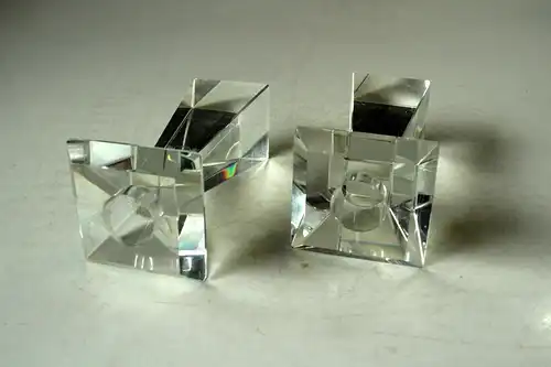 2 Design Kerzenhalter aus Bleikristall Kristallglas - Vintage aus den 1980ern