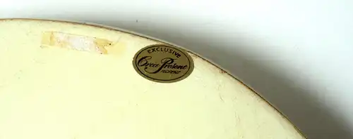 Großes Florentiner Tablett Holz - gemarkt - in weiß-gelb und gold, Vintage aus den 1960ern