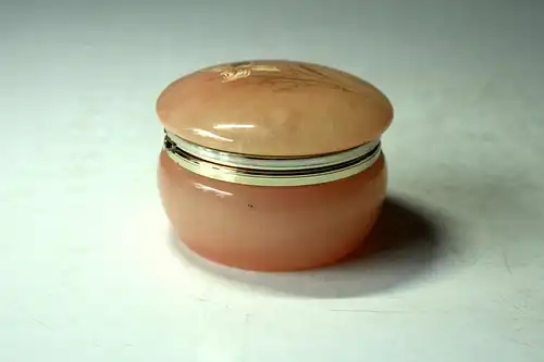 Wunderschöne Pillendose aus rosafarbenem Onyx - Ringbox - Schmuckaufbewahrung - Vintage aus den 1960ern