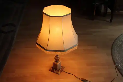 XL Große Wohnzimmerlampe aus den 1960ern - Stehlampe - Tischlampe - auf schwerem großen Onyx-Fuß, Vintage