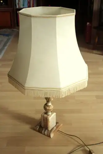 XL Große Wohnzimmerlampe aus den 1960ern - Stehlampe - Tischlampe - auf schwerem großen Onyx-Fuß, Vintage