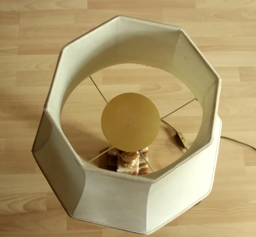 XL Große Wohnzimmerlampe aus den 1960ern - Stehlampe - Tischlampe - auf schwerem großen Onyx-Fuß, Vintage 5