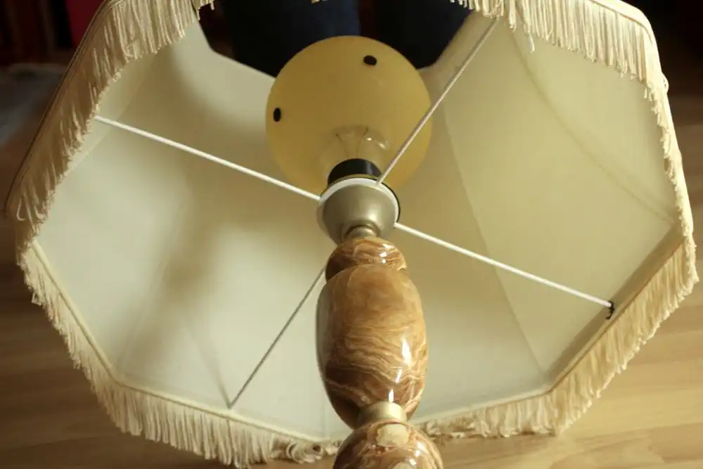 XL Große Wohnzimmerlampe aus den 1960ern - Stehlampe - Tischlampe - auf schwerem großen Onyx-Fuß, Vintage 7