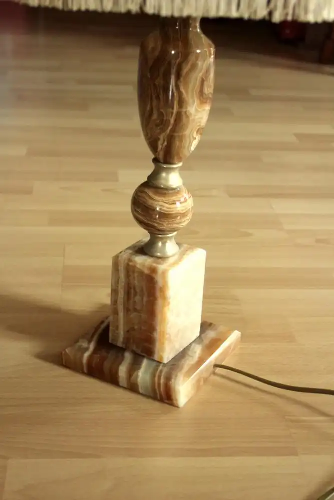 XL Große Wohnzimmerlampe aus den 1960ern - Stehlampe - Tischlampe - auf schwerem großen Onyx-Fuß, Vintage 8