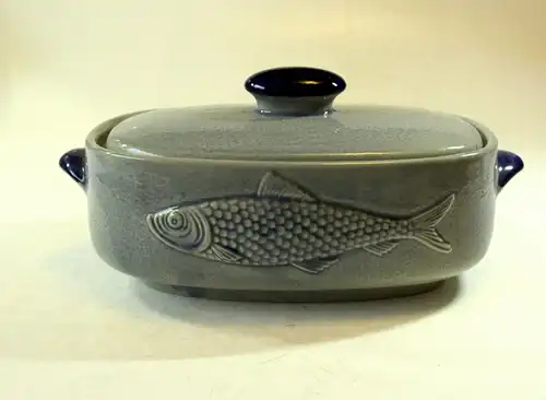 Schöner alter Heringstopf Fischtopf aus Keramik  - Vintage aus den 1970ern