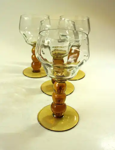 4 große schön geformte Vintage Römer Weingläser, Vintage aus den 1960ern