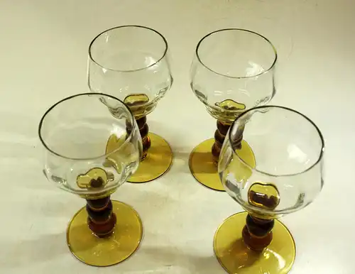 4 große schön geformte Vintage Römer Weingläser, Vintage aus den 1960ern