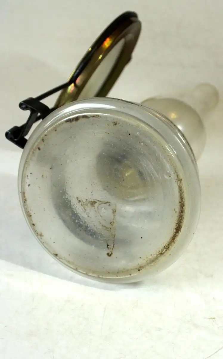 Antike Öllampe mit Spiegel, Metall Glas, Petroleumlampe - kommt direkt aus den 1900ern 8