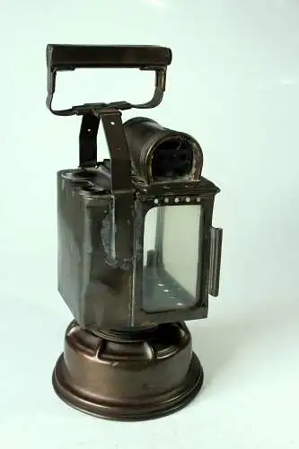 1930s - Schöne alte Karbidlampe - A. Butin / Paris - Kutscherlampe - Eisenbahnerlampe - Petroleumlampe - Signallampe - nur zur Dekoration