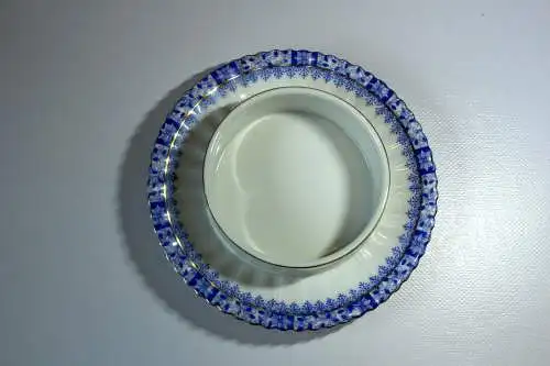 Art Deco hochwertige Butterdose aus dem niederschlesischen Tiefenfurt - Porzellanmanufaktur Tuppack - Dekor China Blau - aus den 1920ern