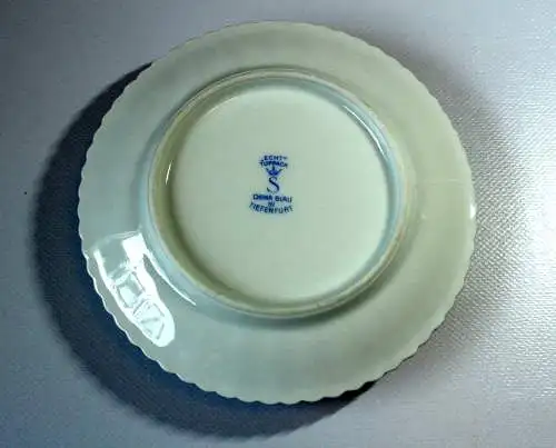 Art Deco hochwertige Butterdose aus dem niederschlesischen Tiefenfurt - Porzellanmanufaktur Tuppack - Dekor China Blau - aus den 1920ern