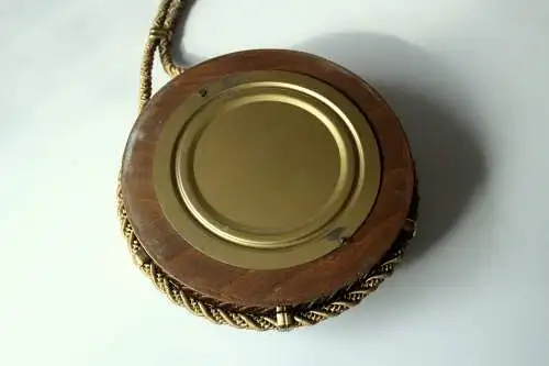 Wanduhr mit Handaufzug Holz/Glas Vintage aus den 1950ern