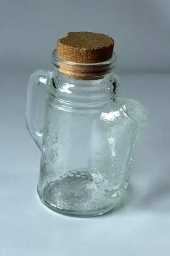 Nusskanne WMF Nusskännchen Glas Kork, Vintage aus den 70ern