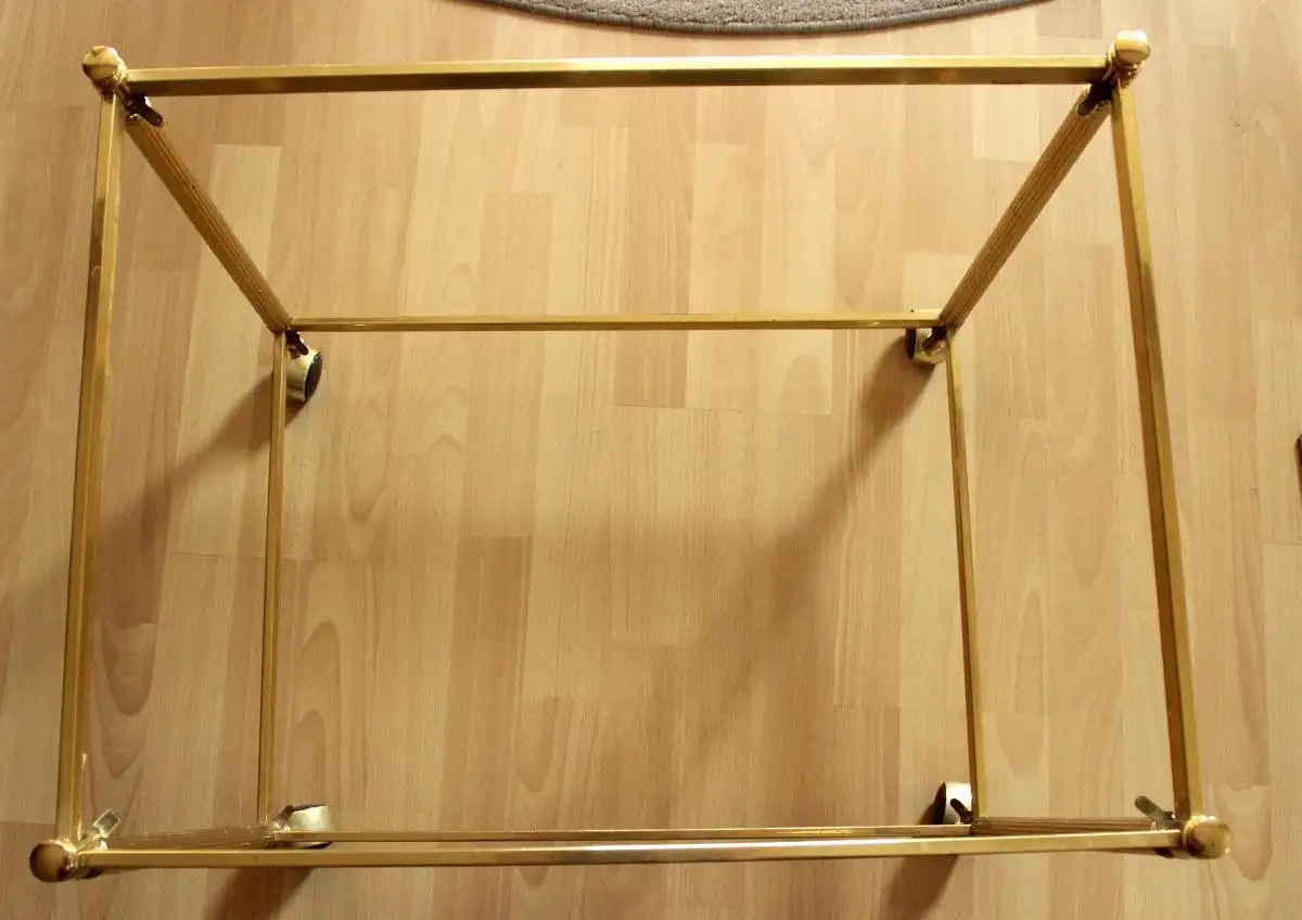 1960s Hollywood Regency Barwagen Servierwagen - Messing/Rauchglas - Teewagen - Vintage 9