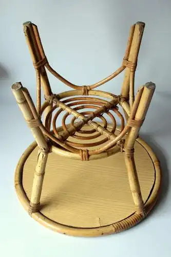 Stabiler Kinderstuhl und Kindertisch als Set - Bambus Rattan - Handarbeit - Vintage aus den 1970ern