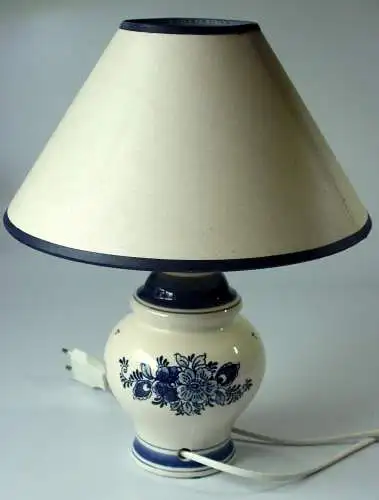 Delft Tischlampe Wohnzimmerlampe Keramik handgemalt - Vintage aus den 1980ern