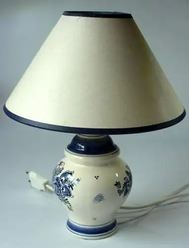 Delft Tischlampe Wohnzimmerlampe Keramik handgemalt - Vintage aus den 1980ern