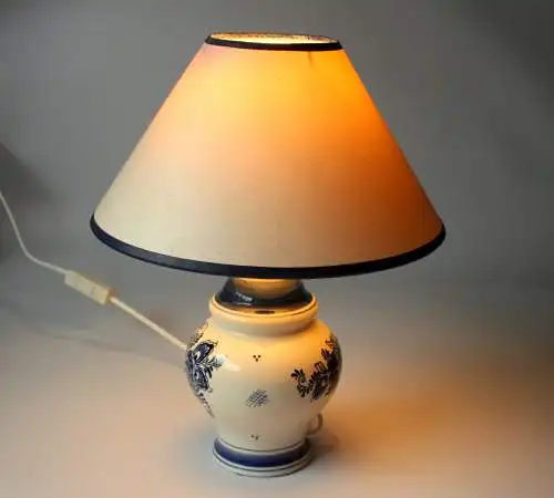 Delft Tischlampe Wohnzimmerlampe Keramik handgemalt - Vintage aus den 1980ern