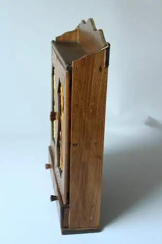 1960er kleiner Holzschrank Gewürzschrank Holz-Metall, Gewürzregal zum Aufhängen, Vintage