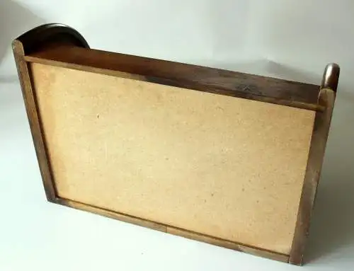 Brotkasten Holz Rattan Brotschrank - wood and ratten roll up bread box, vintage aus den 80ern