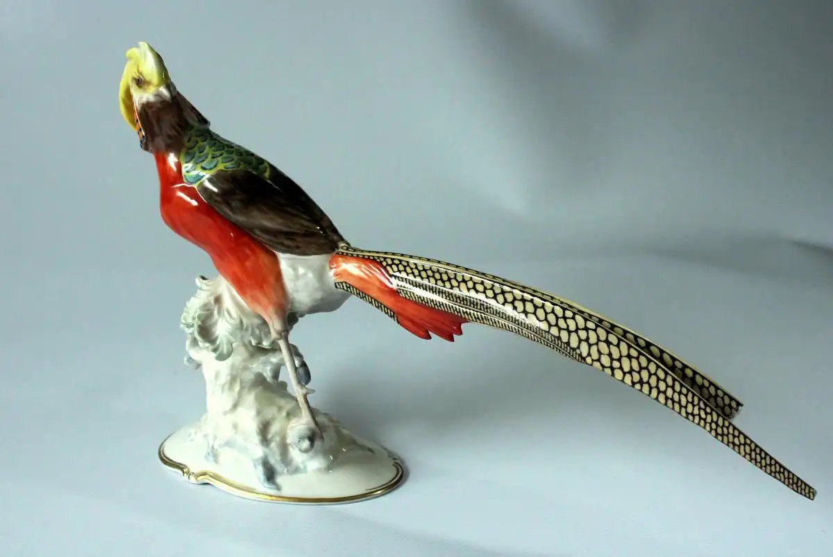 Hutschenreuther-Selb Kunstabteilung - seltene Porzellanfigur Chinesischer Fasan -  K. Tutter - Vintage 0