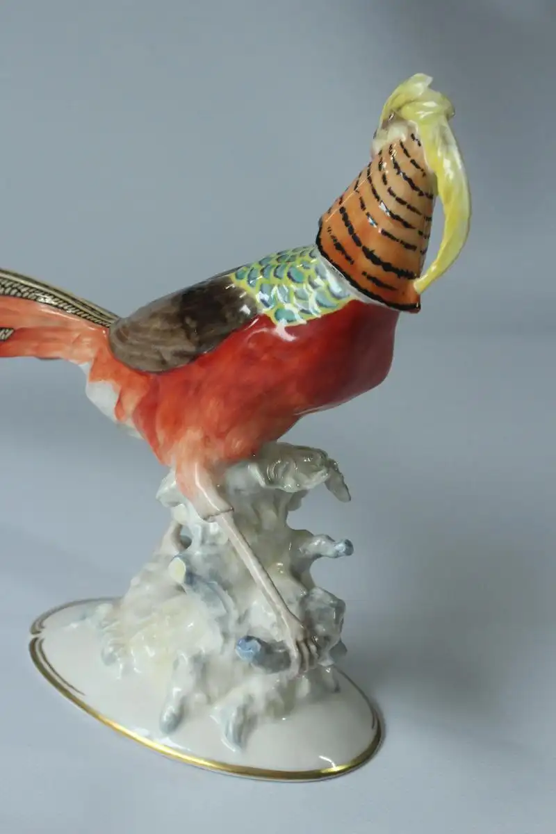 Hutschenreuther-Selb Kunstabteilung - seltene Porzellanfigur Chinesischer Fasan -  K. Tutter - Vintage 8