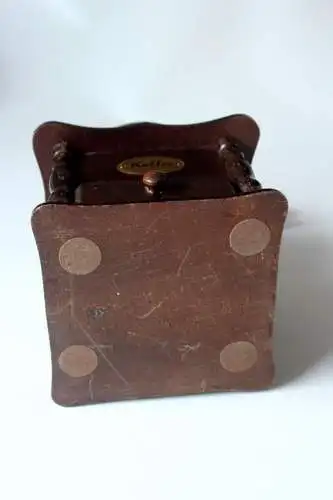 Dekorative Kaffeemühle aus den 1970ern, Holz-Metall, voll funktionsfähig, Vintage