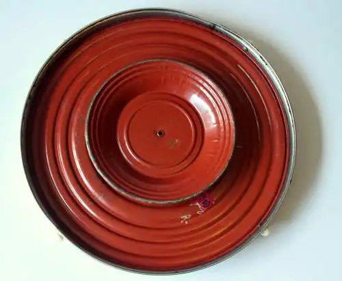 1950s Drehbare Tortenplatte rund auf Fuß - Metall, Glas, Plastik - Vintage