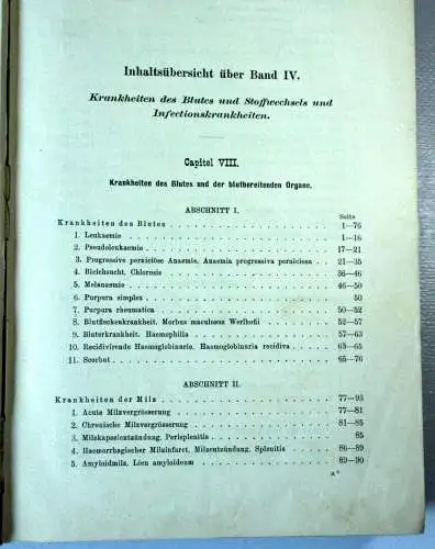 1887 - Antike Bücher "Handbuch der Speciellen Pathologie und Therape" in 4 Bänden, Dr. Eichhorst, tolles Geschenk für Arzt oder Medizin-Student