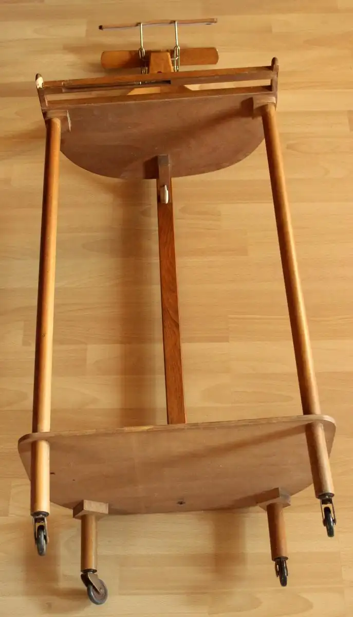 1930s Stummer Diener - Valet Stand - Holz, Metall, Kleiderständer auf Rollen 8