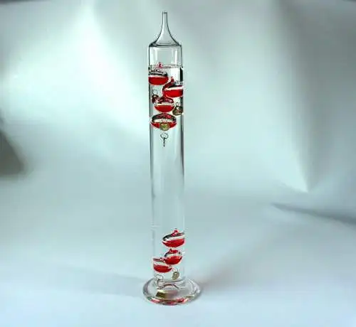 XL großes Galileo Thermometer Handarbeit - mundgeblasen - Glas/Metall - Vintage