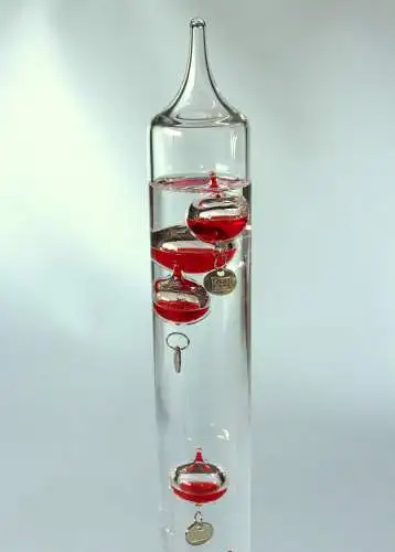 XL großes Galileo Thermometer Handarbeit - mundgeblasen - Glas/Metall - Vintage