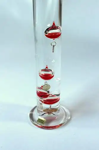 XL großes Galileo Thermometer Handarbeit - mundgeblasen - Glas/Metall - Vintage